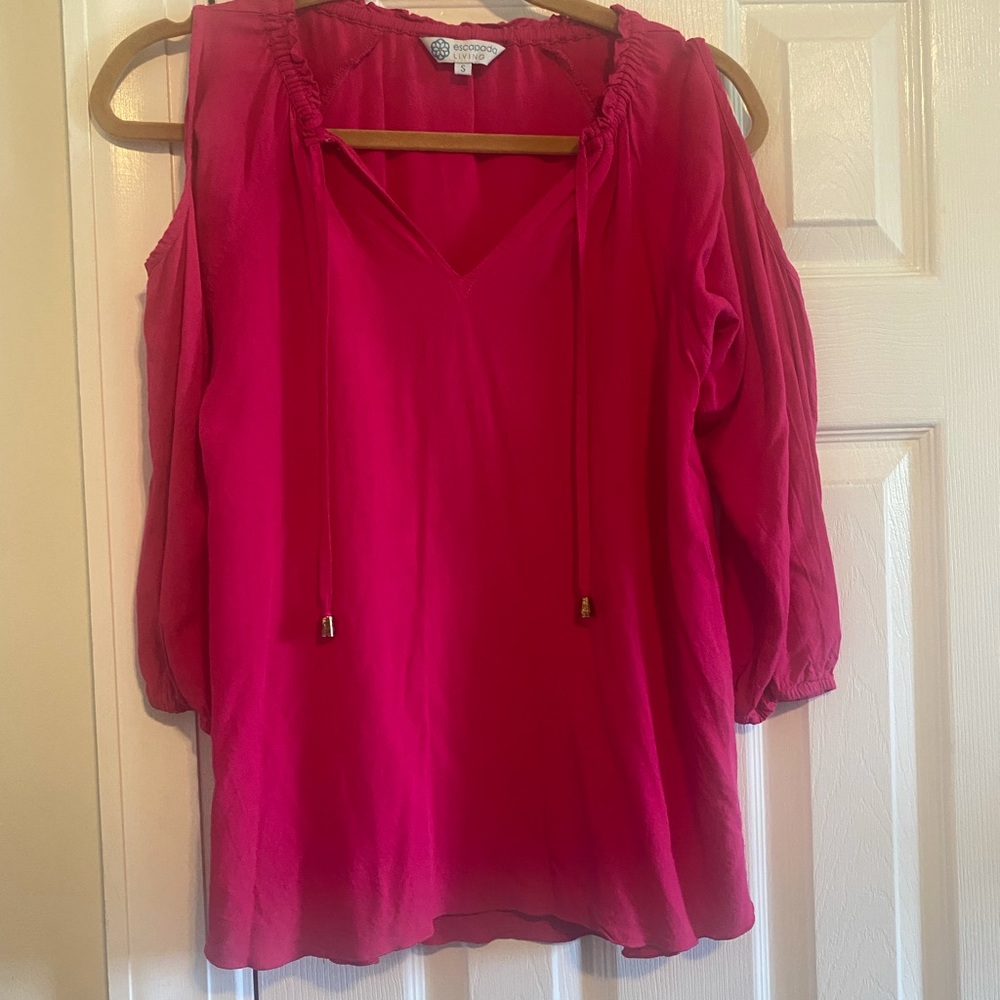 Hot pink cold shoulder